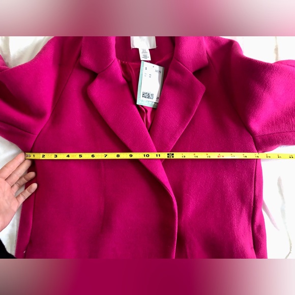 H&M Zara Copy Fuchsia Oversized Coat Size XS NWT - Picture 6 of 8